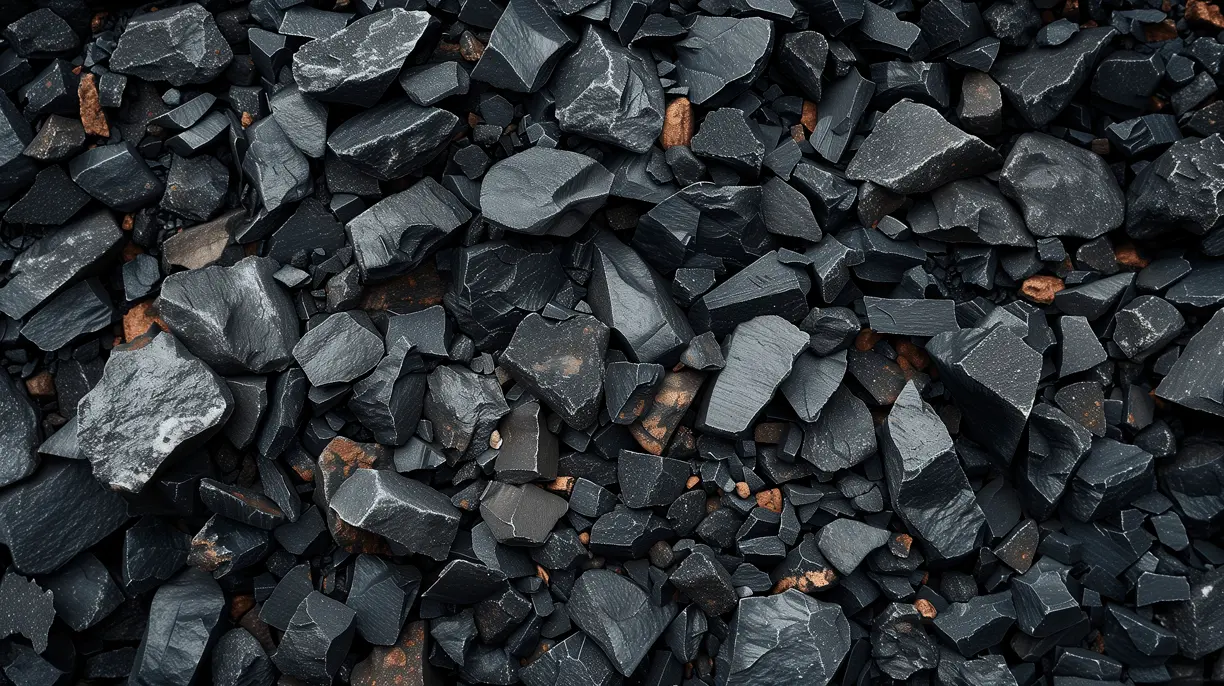 A close-up view of a pile of limestone.